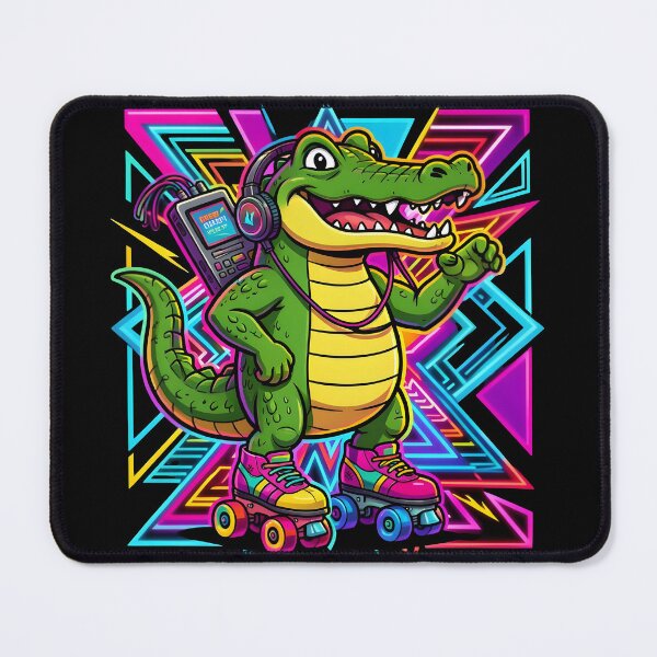 Item preview, Cool Retro Alligator Roller Skating Synthwave 90s Neon designed and sold by KCasual.