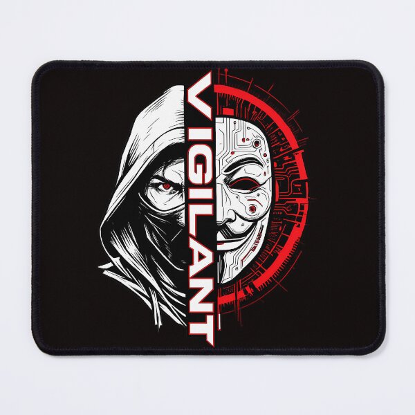 Item preview, Cyber Vigilant Split Mask Graphic designed and sold by SupernovaNote.
