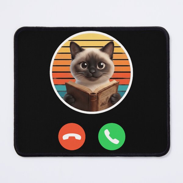 Item preview, Cute Reading Siamese Cat Pseudo 3D Cartoon | Book Lover Cat | Kawaii Reader Kitty Gift designed and sold by Basma Designs | Funny Shirts, Stickers & Mugs.