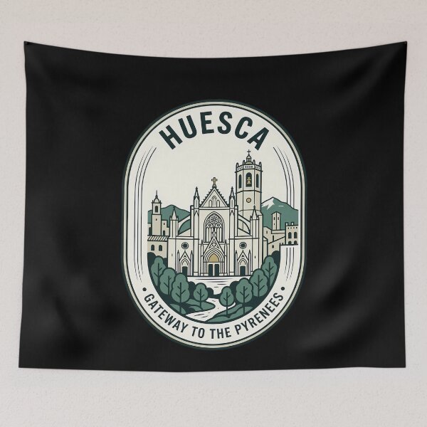 Item preview, Huesca Spain Vintage Travel Emblem Pyrenees Gateway designed and sold by k3rstman1.