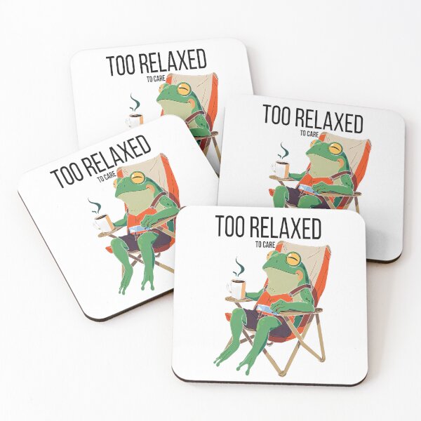 Item preview, Too Relaxed To Care Funny Frog Drinking Coffee – Lazy Frog Cartoon Relaxation Design designed and sold by oleend.