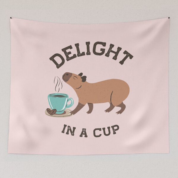 Item preview, Delight In A Cup Cute Capybara Pink designed and sold by paldronma.