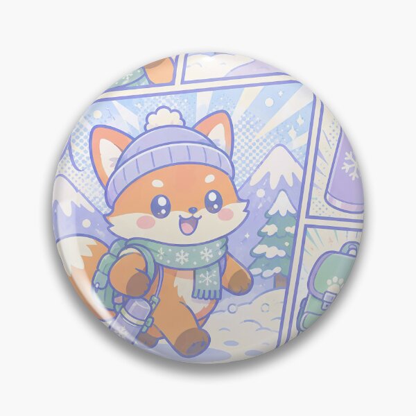 Item preview, Kawaii Fox Snowy Mountain Explorer designed and sold by Gift Phrase Studio.