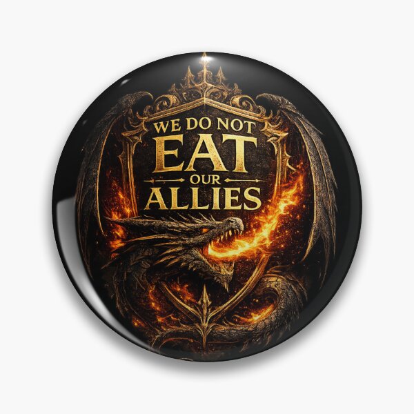 Item preview, We Do Not Eat Our Allies Fire Dragon Fantasy designed and sold by PunchDrop.