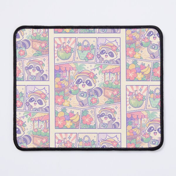 Item preview, Kawaii Raccoon Tropical Market Traveler designed and sold by Gift Phrase Studio.
