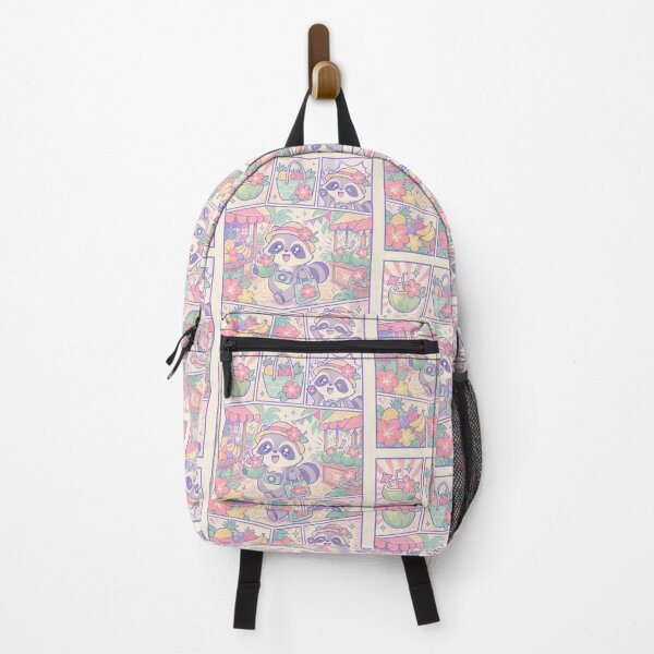 Item preview, Kawaii Raccoon Tropical Market Traveler designed and sold by Magmashup.
