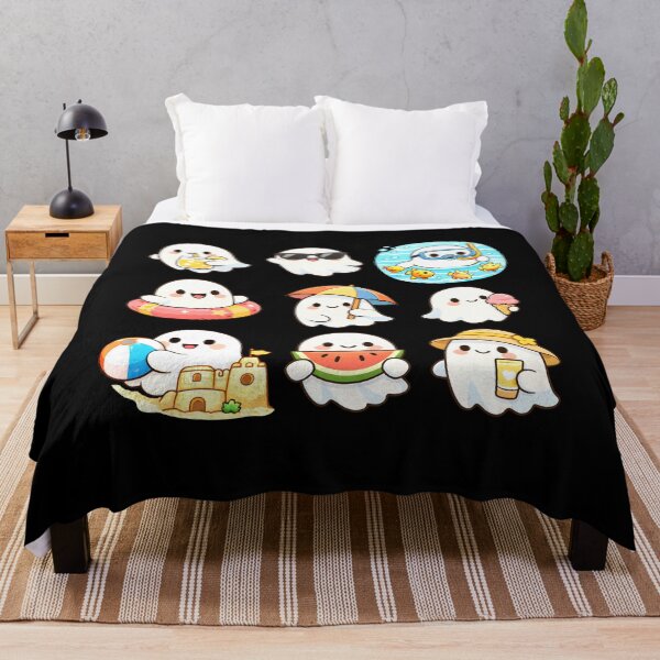 Item preview, Summer Ghost Sticker Pack Cute Spooky Beach Vacation Holiday Fun Design designed and sold by Artycom.