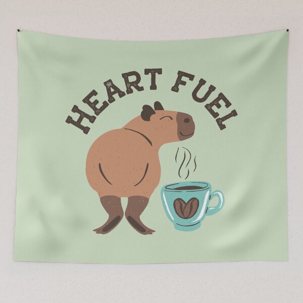 Item preview, Heart Fuel Cute Capybara Coffee Cup - Sage Green designed and sold by paldronma.