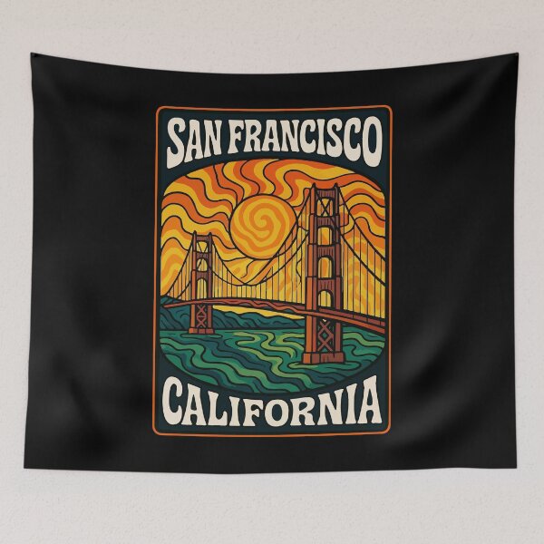 Item preview, Golden Gate San Francisco California Trippy Travel designed and sold by TomFrontierArt.