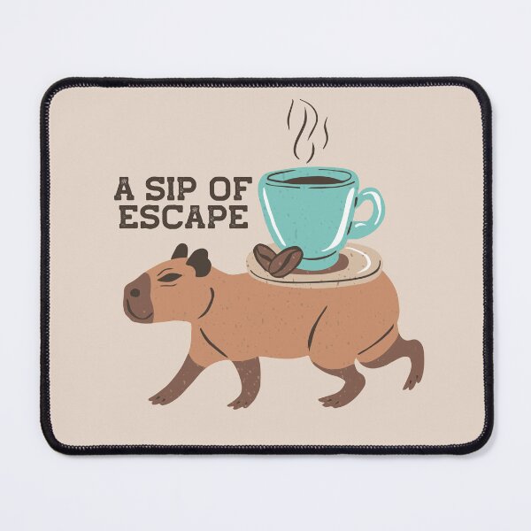 Item preview, Cute Capybara Carrying Coffee Cup - Beige designed and sold by paldronma.
