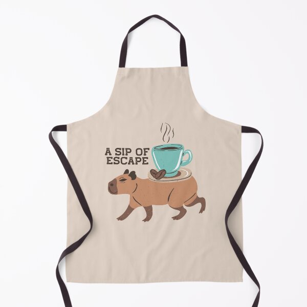 Item preview, Cute Capybara Carrying Coffee Cup - Beige designed and sold by paldronma.