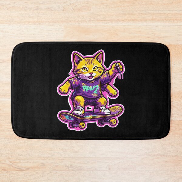 Item preview, Cool Skater Cat Riding Skateboard Retro 90s Graffiti designed and sold by KCasual.