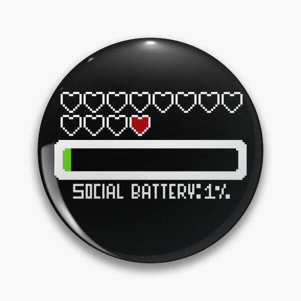 Item preview, Social Battery 1 Percent - Pixel Art Low HP Hearts designed and sold by fxckdraws.