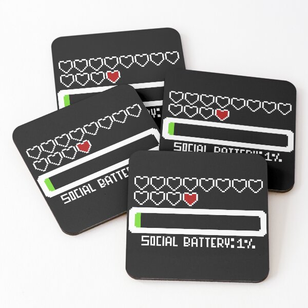 Artikelvorschau, Social Battery 1 Prozent - Pixel Art Low HP Hearts entworfen und verkauft von fxckdraws.