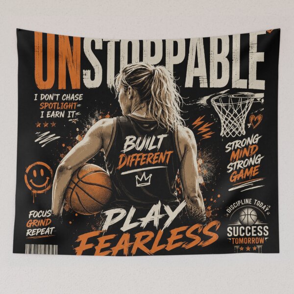 Item preview, Unstoppable Basketball Mindset | Play Fearless Vintage Sports Graphic designed and sold by LatestDesign95.