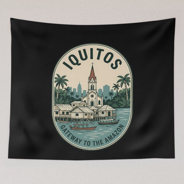 Item preview, Iquitos Peru Vintage Travel Emblem Amazon River designed and sold by k3rstman1.