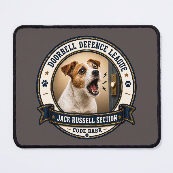 Item preview, Doorbell Defence League - Jack Russell Section - Code Bark/ Funny Jack Russell Dog Badge Logo designed and sold by Halejo68.