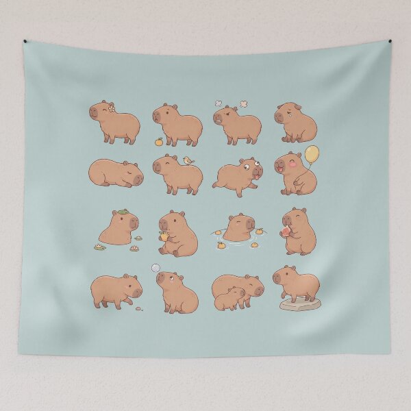 Item preview, Cute Capybara Moods & Expressions Pack designed and sold by Efdoth-Designs.