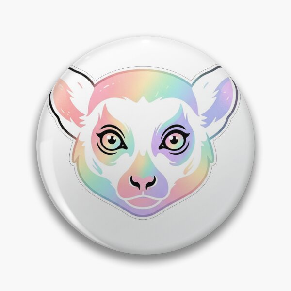 Item preview, Cute Rainbow Lemur Portrait On Black designed and sold by Owcomm.