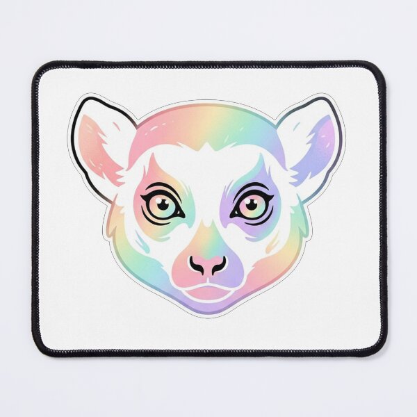 Item preview, Cute Rainbow Lemur Portrait On Black designed and sold by Owcomm.