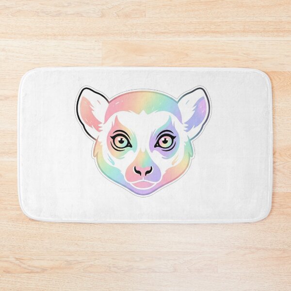 Item preview, Cute Rainbow Lemur Portrait On Black designed and sold by Owcomm.
