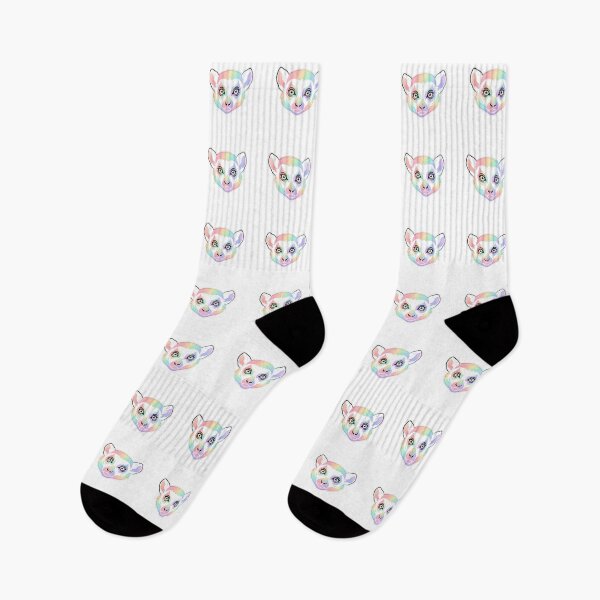 Item preview, Cute Rainbow Lemur Portrait On Black designed and sold by Owcomm.