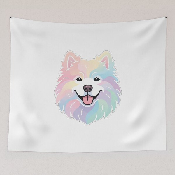 Item preview, Cute Pastel Samoyed Dog Face Illustration designed and sold by Owcomm.