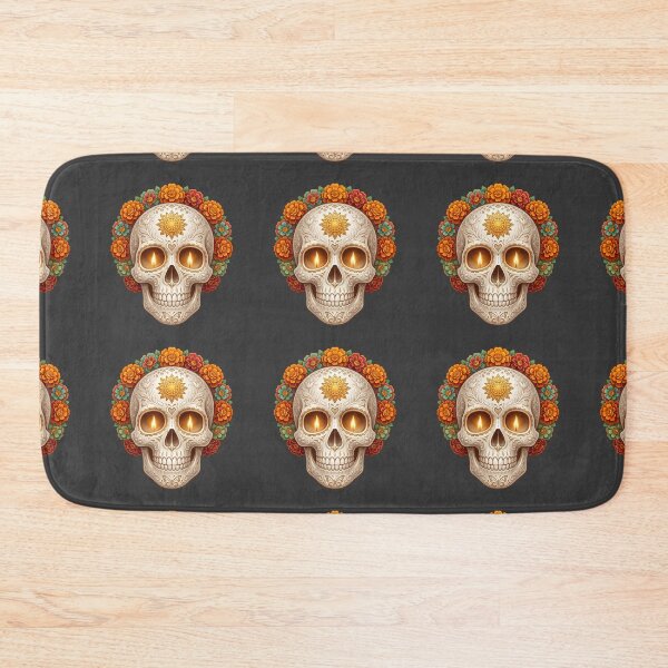 Item preview, Día de los Muertos Glowing Floral Sugar Skull designed and sold by MythicCotton.