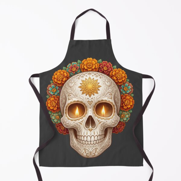 Item preview, Día de los Muertos Glowing Floral Sugar Skull designed and sold by MythicCotton.