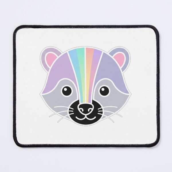 Item preview, Cute Rainbow Pastel Raccoon Face Illustration designed and sold by Owcomm.