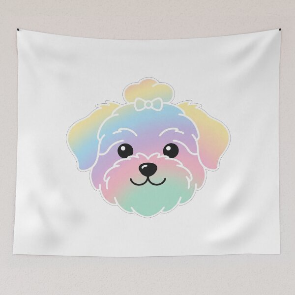 Item preview, Cute Rainbow Maltese Dog Face Illustration designed and sold by Owcomm.