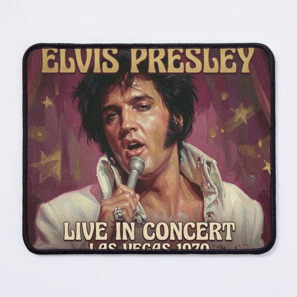 Item preview, Elvis Presley Live in Concert Las Vegas 1970 Retro Poster designed and sold by ElvisVintagePosters.
