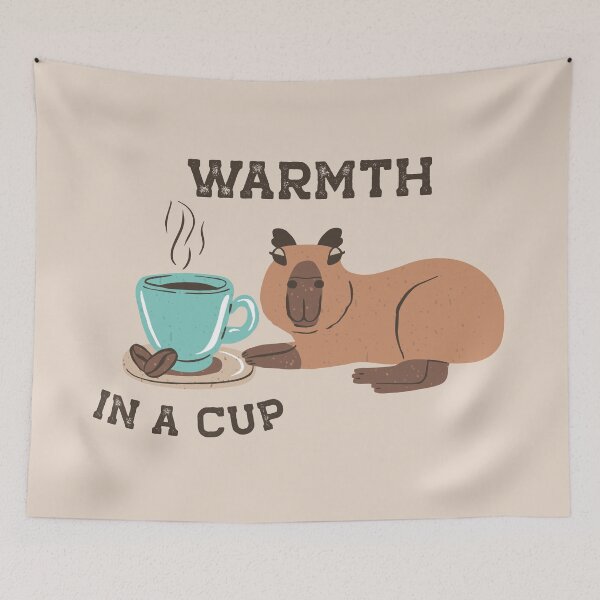 Item preview, Warmth In A Cup Cute Capybara - Beige designed and sold by paldronma.
