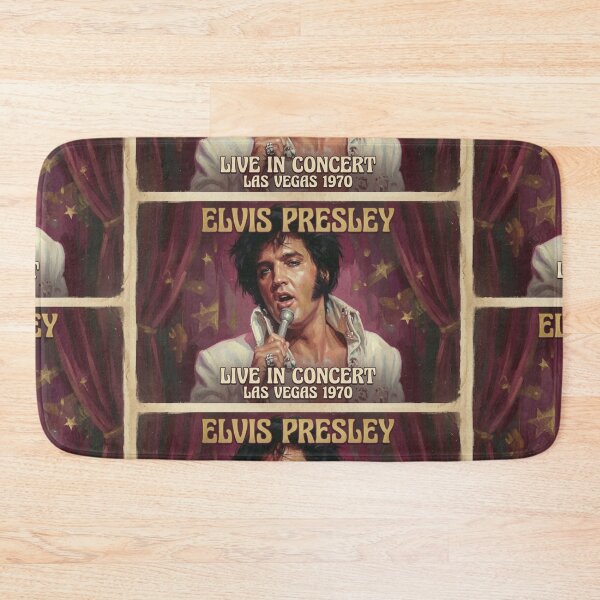 Item preview, Elvis Presley Live in Concert Las Vegas 1970 Retro Poster designed and sold by ElvisVintagePosters.