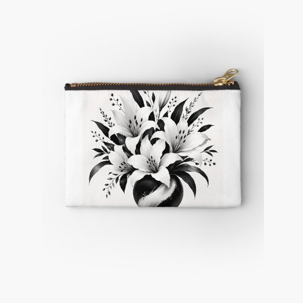 Item preview, Black & White Lily Bouquet — Ink Brush Floral Art designed and sold by Aureva Arts Shop.