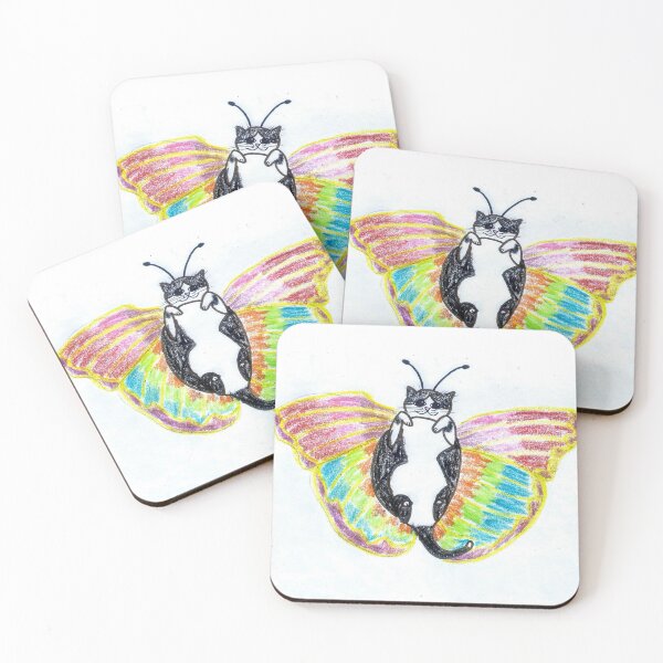 Item preview, Cute Butterfly Cat Crayon Art designed and sold by MagicYana.