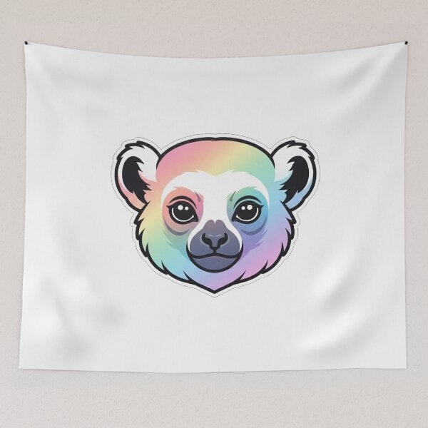Item preview, Cute Rainbow Lemur Face Portrait designed and sold by Owcomm.