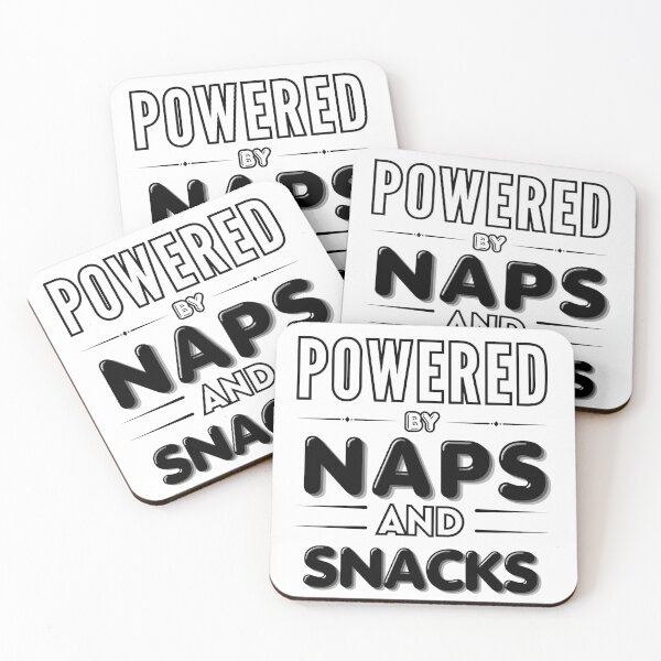 Item preview, Powered by Naps and Snacks | Funny Lazy T-Shirt designed and sold by BrokenLabel.