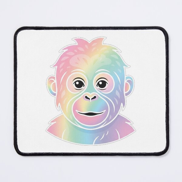 Item preview, Cute Pastel Rainbow Baby Orangutan Portrait designed and sold by Owcomm.