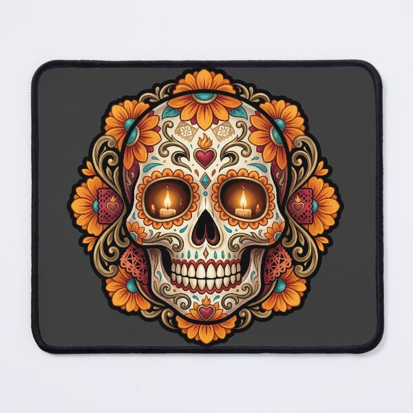 Item preview, Día de los Muertos Folk Art Sugar Skull designed and sold by MythicCotton.