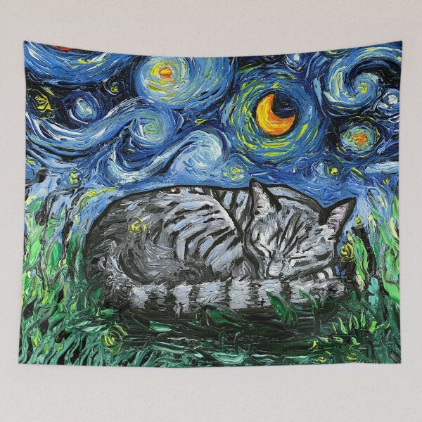 Item preview, Sleepy Gray Tabby Night designed and sold by AjaTrier.
