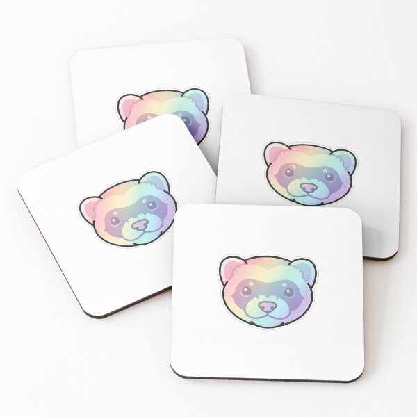 Item preview, Cute Pastel Rainbow Ferret Face Illustration designed and sold by Owcomm.
