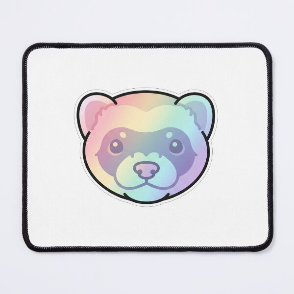 Item preview, Cute Pastel Rainbow Ferret Face Illustration designed and sold by Owcomm.