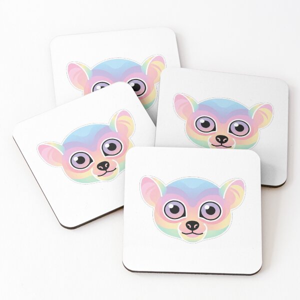 Item preview, Cute Pastel Rainbow Lemur Portrait Illustration designed and sold by Owcomm.