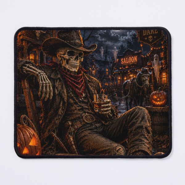 Item preview, Halloween Skeleton Cowboy Saloon Night designed and sold by LovePrintArt.