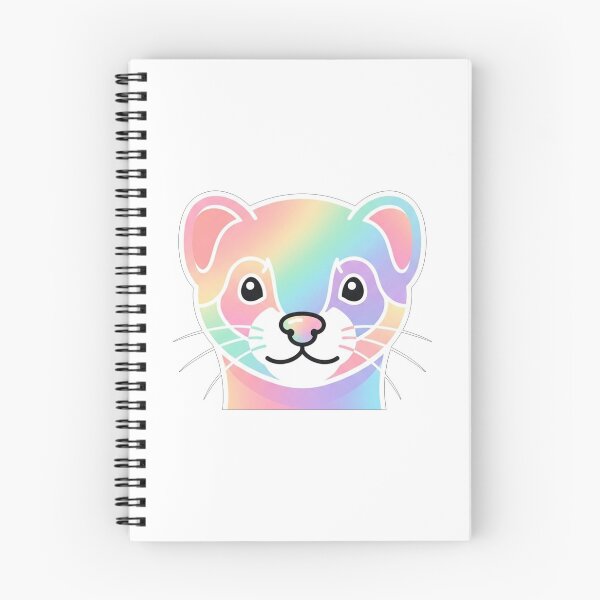 Item preview, Cute Rainbow Ferret Portrait Illustration designed and sold by Owcomm.