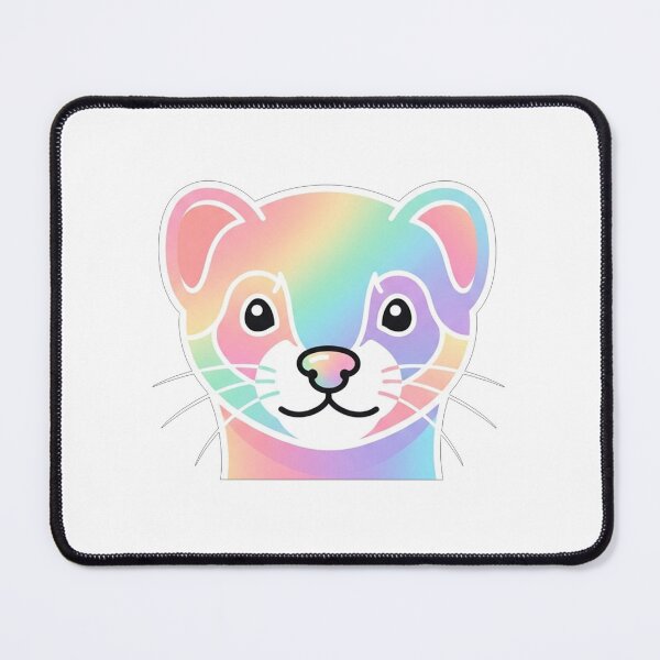Item preview, Cute Rainbow Ferret Portrait Illustration designed and sold by Owcomm.