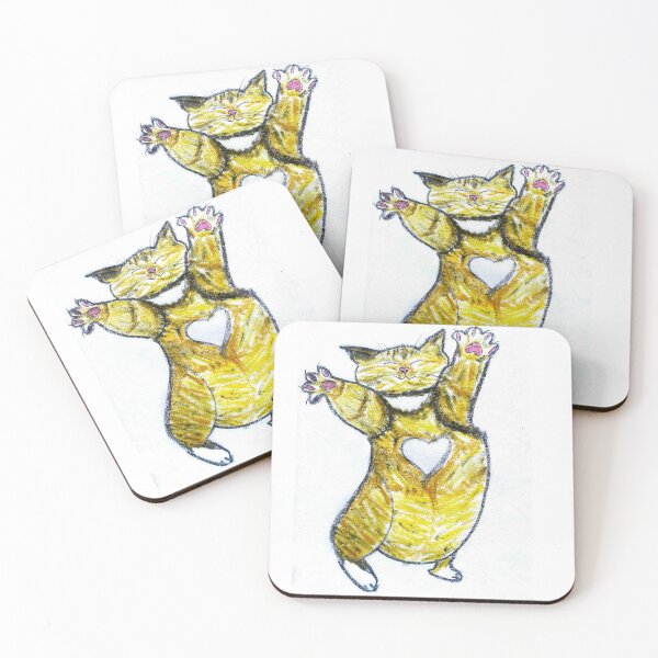 Item preview, Cute Hugging Ginger Cat with Heart Crayon Art designed and sold by MagicYana.