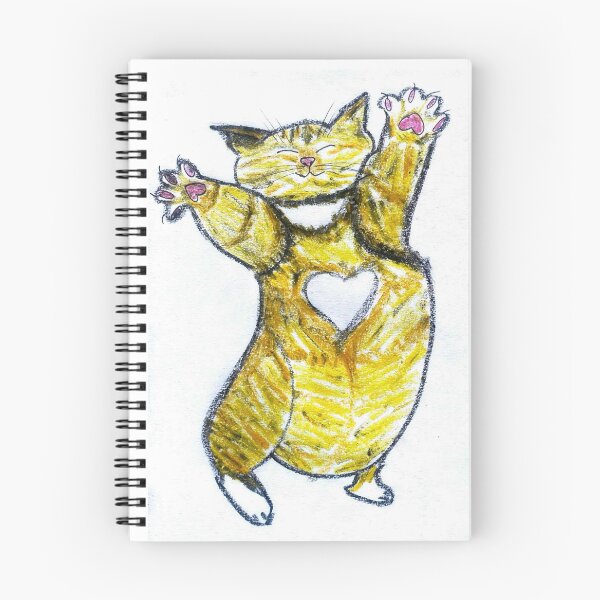 Item preview, Cute Hugging Ginger Cat with Heart Crayon Art designed and sold by MagicYana.