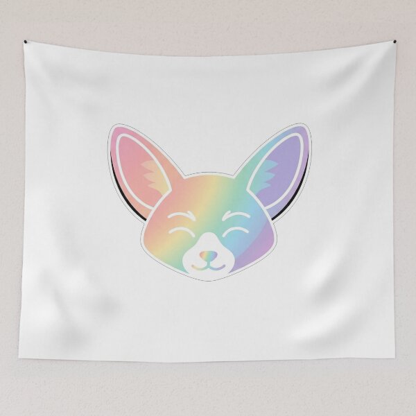 Item preview, Cute Rainbow Fennec Fox Face Illustration designed and sold by Owcomm.